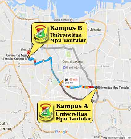 Location Lecture (Google Map) University of Mpu Tantular Jakarta Nomor